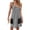 Black, variant on Sleeveless Striped Print Women Spaghetti Strap V-neck Mini Dress with Built in Shorts
