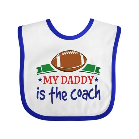 

Inktastic Football Daddy is the Coach Childs Gift Baby Boy Bib