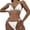 C424/White, variant on XIYON Bikini Sets For Women High Waisted Bikini Sets Two Piece Swimsuit Front Tie Knot Bathing Suit Beach Vacation Clothes