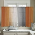 thumbnail image 4 of Burnt Orange Gray Ombre Semi Sheer Curtains 45 Inch Length 2 Panels Set, Vintage Farmhouse Wooden Sheer Kitchen Curtain Privacy Voile Window Curtain for Living Room Bedroom Rod Pocket Drapes, 4 of 7