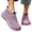 Purple, variant on Women Quilted Knit Walking Shoes, Toggle Closure Rear Pull Tab Lightweight Elevated Midsole Non Slip Outdoor Casual Footwear Black 8