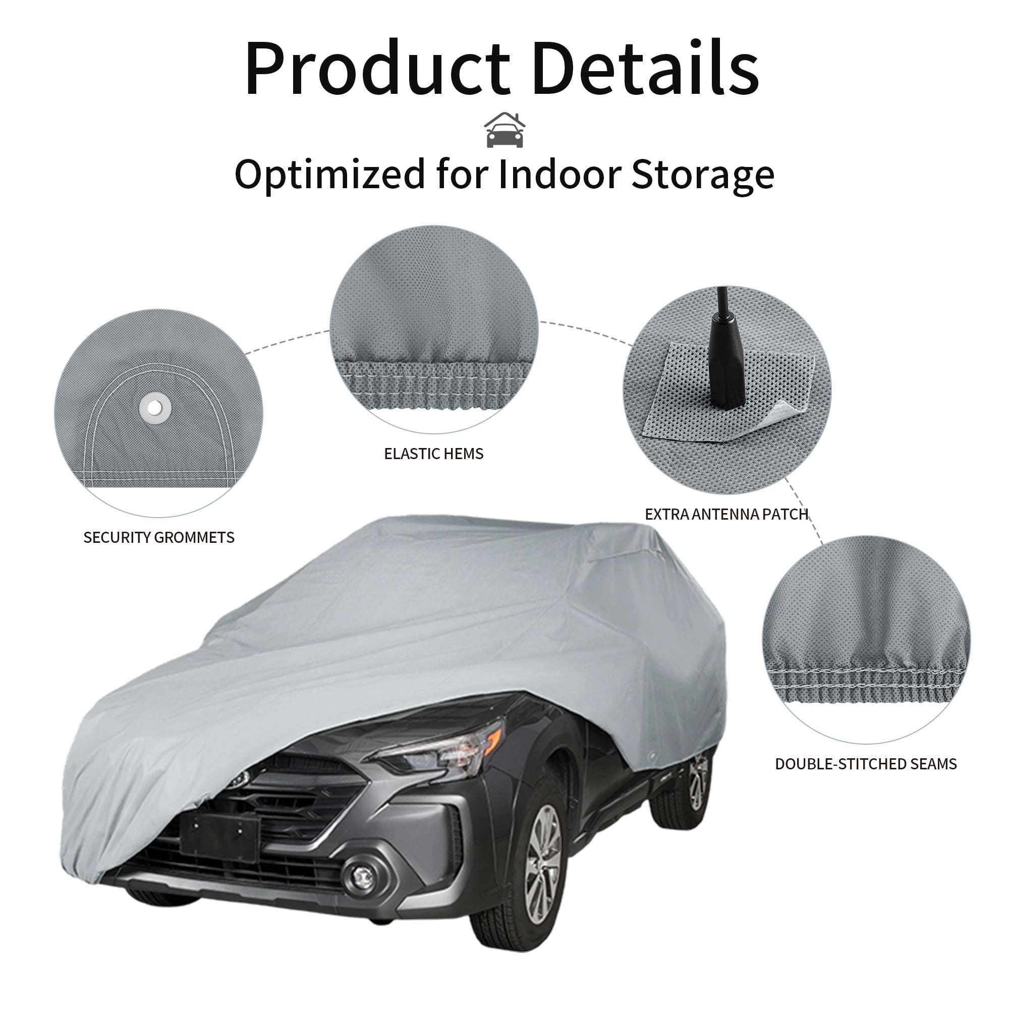 Autodrive Basic Car Cover M - Durable Indoor and Outdoor Protection Size M fits most of midsize to full size car