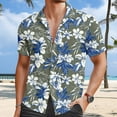 thumbnail image 2 of Men's Shirts Beach Trendy Comfortable Loose Casual Collar Button Open Short Sleeve Shirt Top L, 2 of 4
