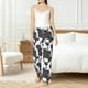 thumbnail image 4 of Balery Black And White Sheeps Pantalones de pijama para mujer, pijamas ultraligeros, pantalones de estar por casa-Large, 4 of 6