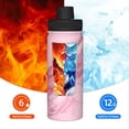 thumbnail image 6 of 18oz Sports Insulated Kettle Double Wall Vacuum Insulated Water Bottle With Leak Proof Flip Lid For Gym Outdoor Commuting Camping Pink Marble_21256_1, 6 of 9