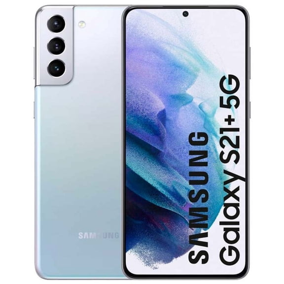 Restored Samsung Cell Phones, Galaxy S21+ Plus 5G G996U 128GB 8GB RAM, Phantom Silver/6.7 in