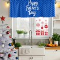 thumbnail image 5 of Happy Father's Day Curtain Valances for Windows, Kitchen Valance Window Treatments Panel 2 Pack, Blue Checkered Plaid Rod Pocket Short Curtains for Bathroom Bedroom 42 x 12 Inch, 5 of 8