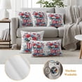 thumbnail image 6 of Independence Day Pillow Covers 2 Pack U.S. Flag Themed Cartoon Boots Flowers Wood Grain Pillowcase Waterproof Outdoor Throw Pillow Cover for Patio Garden Square Cushion 16”x16”, 6 of 9