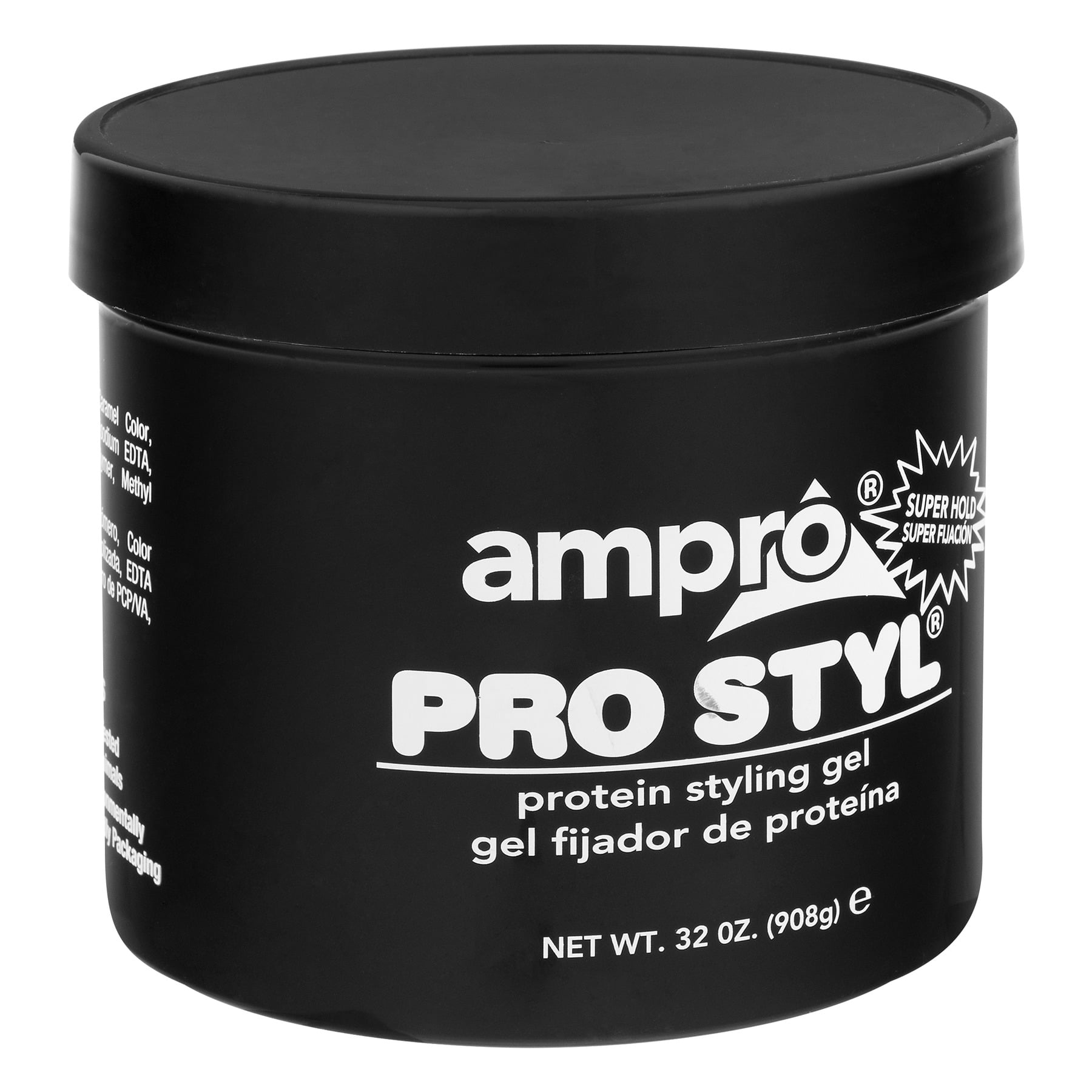 (3 pack) Ampro Pro Styl® Super Hold Protein Unisex Styling Gel for Resistant Hair Textures, 32 oz, Moisturizing