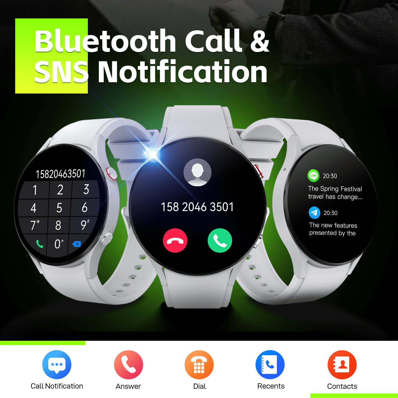 Cyberdyer 2025 New Smart Watch - Bluetooth Calling 1.32" HD Touch Screen, IP68 Waterproof Long Battery Life, Thanksgiving & Halloween Gift for Men Women (Compatible with Apple/Samsung/Android)