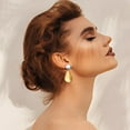 thumbnail image 3 of Faty-T Gold Earrings for Women Geometric Chunky Dangle Earring 18k Gold Plated Trendy Silvery Two-Tone Statement Jewelry, 3 of 14