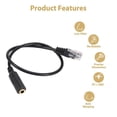thumbnail image 3 of 2pc 3.5mm Stereo Audio Headset to Cisco Jack Female to Male RJ9 Plug Adapter Converter Cable Cord, 3 of 5
