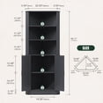 thumbnail image 2 of VKCC 68.1" Farmhouse Corner Cabinet with LED & Charging Station, Storage Cabinet for Living Room Bathroom, Black, 2 of 8