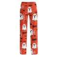 thumbnail image 6 of Zorvxlyn Halloween Woman Pajama Pants Ghost Pumpkin Bat Print Women's Pj Bottoms Drawstring Elastic Waist Womans Lounge Pants, 6 of 8