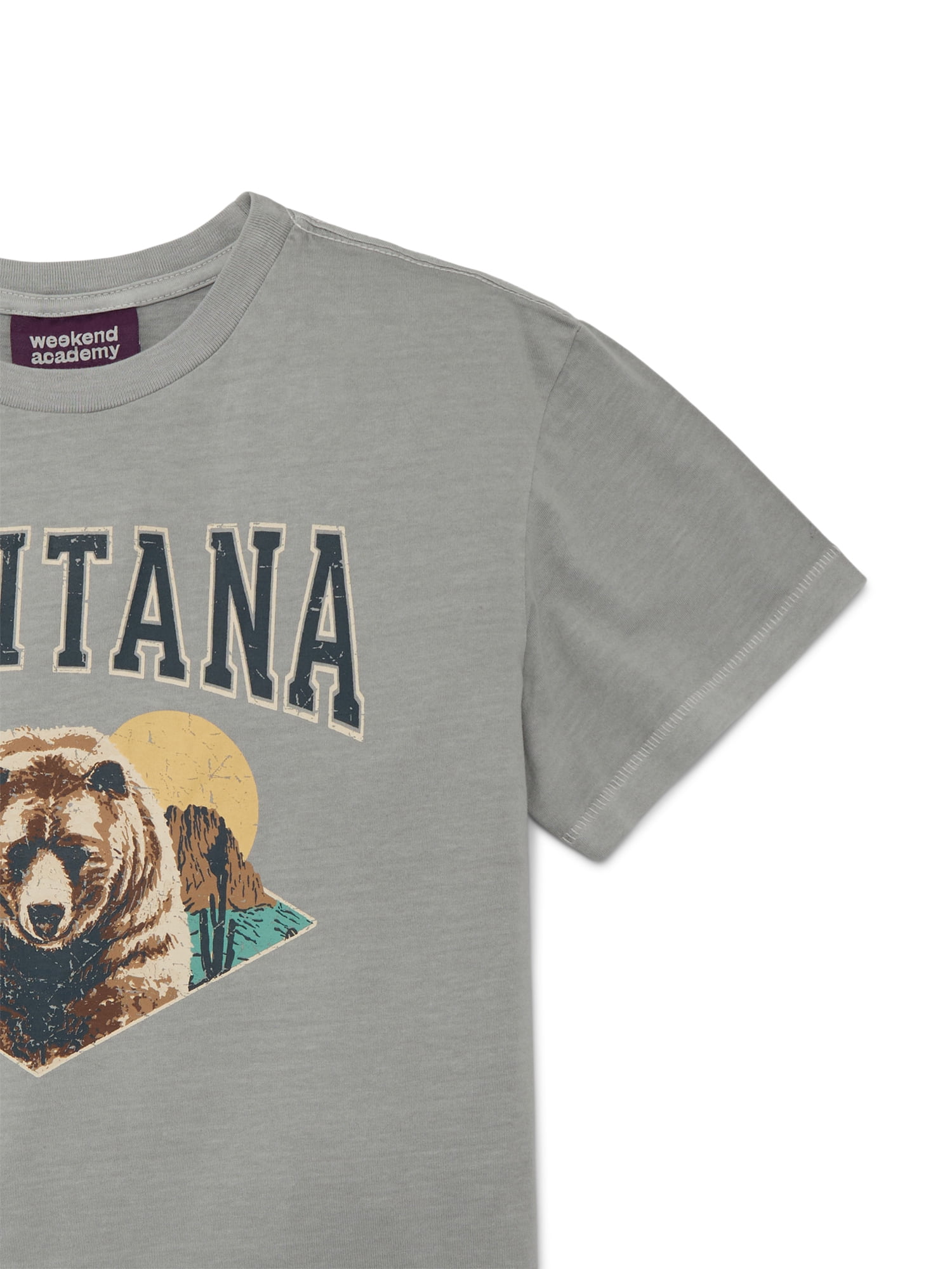 Weekend Academy Boys Oversized Graphic Tee with Short Sleeves, Sizes 4-18