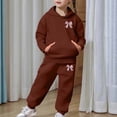 thumbnail image 2 of Gelikeya Girls Graphic Jogging Suits Sweatsuits 2 Piece Set Oversized Hoodie and Sweatpants Fall Winter Clothes (Coffee, 2-3 Years), 2 of 7