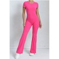 thumbnail image 2 of SKQIT Flare Workout Jumpsuits for Women One Piece Short Sleeves Scrunch Butt Lifting Gym Bodysuit Sexy Backless Yoga Outfits, 2 of 7