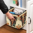 thumbnail image 5 of Elephant Large Capacity Foldable Toy Box Storage Bin Storage Baskets with Handle 10.8"x10.5"x10.6, 5 of 6