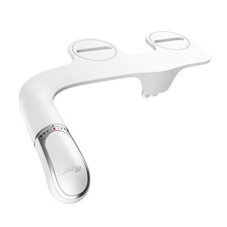 Bio Bidet SlimTwist Simple Bidet Toilet Attachment in White with Dual Nozzle  Fresh Water Spray  Non Electric  Easy to Install  Brass Inlet and Internal Valve