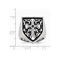 thumbnail image 2 of Stainless Steel Cross With Black Diamond Antiqued Shield Ring - .05 dwt - Size 10, 2 of 2