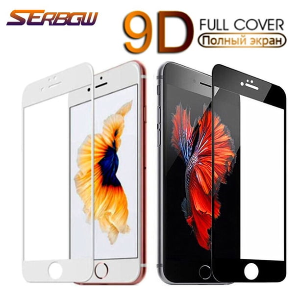 Protector de pantalla de vidrio templado 9D para iPhone, protección completa de seguridad para iPhone 7, 8, 6, 6S, 5, 5S, SE 2016, 2020