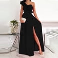 thumbnail image 2 of Vestidos divididos con volantes de un hombro para adelgazar sólidos sexy de verano para mujer Fridja hj4745, 2 of 8