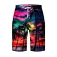 thumbnail image 3 of cllios Men's 3D Hawaiian Print Beach Shorts Lightweight Drawstring Swim Trunk Summer Casual Quick Drying Holiday Swim Short for Teen Boys, 3 of 4