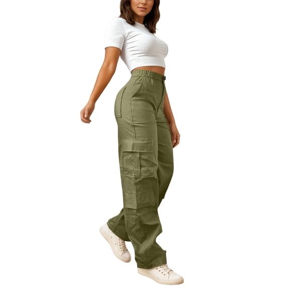Elegyee Women's Stretch Cargo Pants Straight Leg Outdoor Hiking Pants Casual Trousers