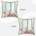 thumbnail image 3 of Kll Vintage Wood With Floral Decorative Throw Pillow Covers Velvet Soft For Couch Sofa Bedroom Living Room Outdoor -18"X18", 3 of 8