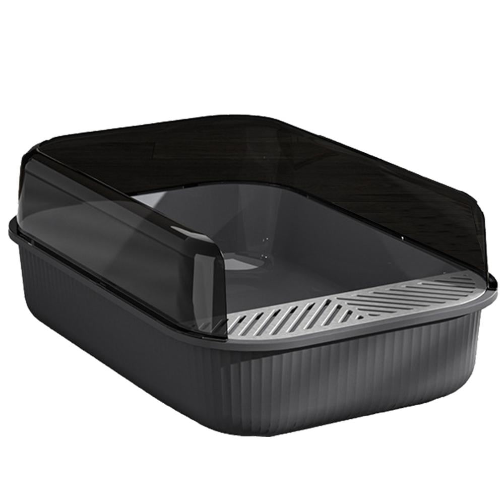 Fovolat Cat Litter BoxSemiEnclosed Sifting Litter Box With High Sides