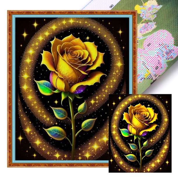 (szx2543 40-50) Hilo algodón ecológico bordado 11CT 3 hebras impresión 40*50cm kit serie naturaleza muerta punto cruz rosa amarilla ensueño