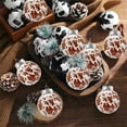 thumbnail image 4 of chaungfeng 12 Pcs Cowhide Printed Christmas Ball Ornaments, 2.36 Inch Plastic Western Cow Ornaments Country Western Party Decorations Rustic Xmas Baubles for Tree Home Gift(Black and Brown), 4 of 7