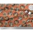 thumbnail image 3 of Soimoi Polyester Crepe Fabric Cat Face Animal Printed Fabric 1 Yard 52 Inch Wide, 3 of 3