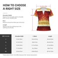thumbnail image 7 of Fuzoiu Red Gold Glitter Print Women's V-Neck T-Shirt,Women's Short Sleeve Top, Comfortable for Work, Leisure, and Sports, 7 of 7
