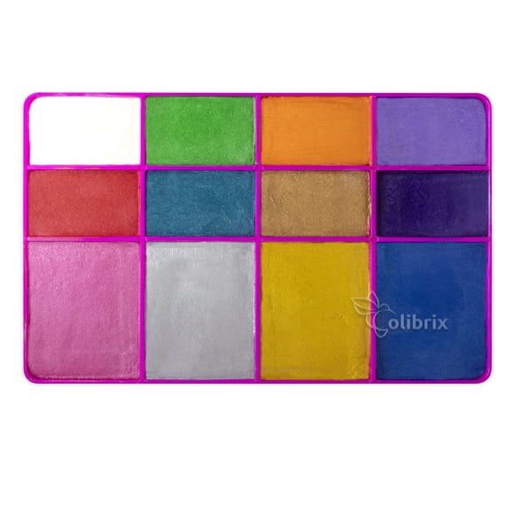 Paleta Metalica, maquillaje corporal, base agua, hipoalergénico, COLIBRIX COLIBRIX Base Agua