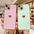 thumbnail image 3 of Love Heart Electroplated Nice Soft Slim TPU Case for Women Girls Compatible with iPhone Case (Green,iPhone 12 Pro Max), 3 of 9