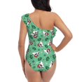 thumbnail image 6 of Yiaed Christmas French Bulldog Print Women One Piece Swimsuits Tummy Control One Shoulder Bathing Suits Pattern Ruffle Swimwear-Large, 6 of 8