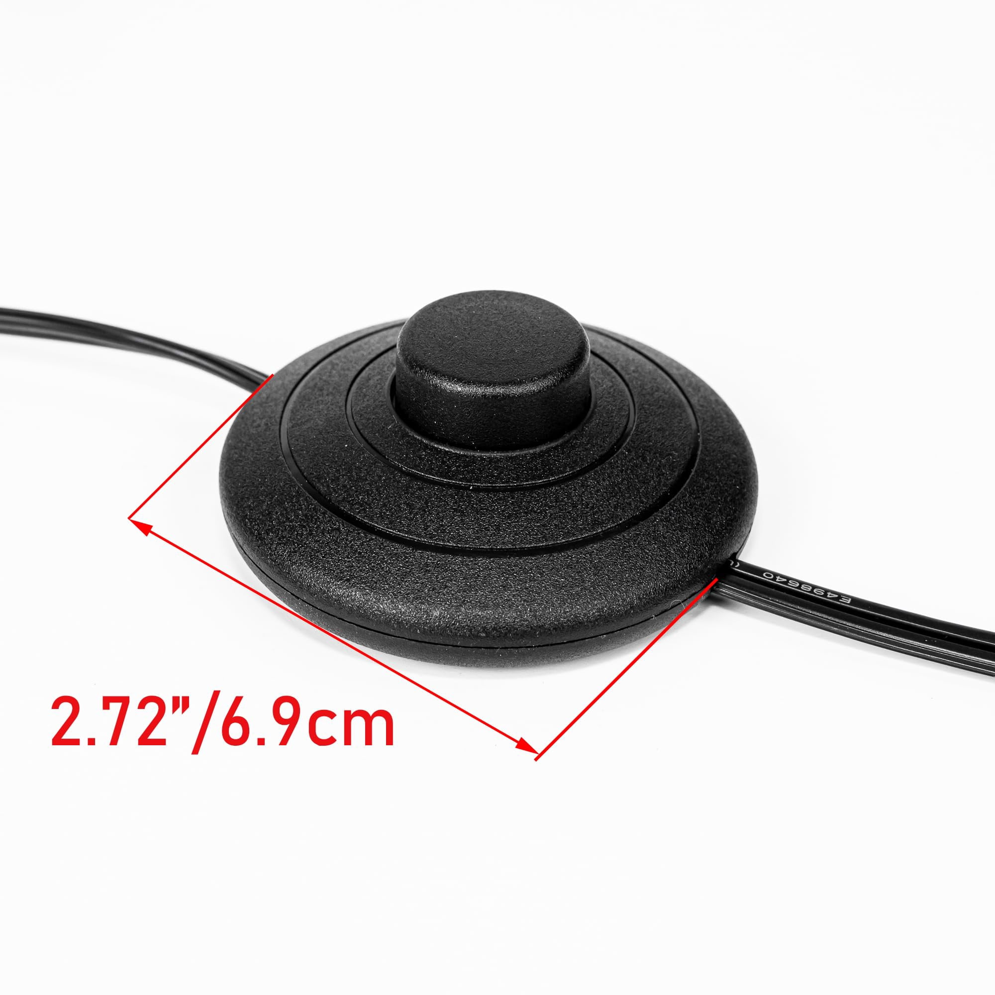 KAYYELAMP 2 Pcs Foot-Activated Pedal Switch Extension Cord with 3-Prong Female Plug - 5.9 Ft Light Black Cable Plug Outlet Power Wire for Lamps, Indoor Lighting Accessory Part DIY Project
