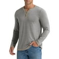 thumbnail image 2 of Iceglad Mens Henley Shirts Long Sleeve T Shirt Fashion Casual Slim V Neck Shirts, 2 of 9