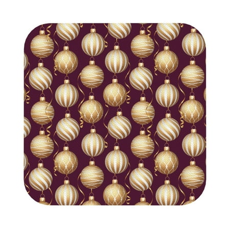 

Giroia Golden Christmas Balls Coasters Leather Coasters Set of 6 Coaster for Drinks Square