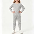 thumbnail image 5 of BLVB 1T-12Y Toddler Kids Girls Boys Soft Comfy 2PCS Set Long Sleeve Plain Shirts and Pants Sets Cotton Sleepwear Lounge Pajama Sets(Gray,1-2 Years), 5 of 5