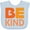 AE-Light Blue, variant on Be Kind Logo in Orange Boys or Girls Baby Bib