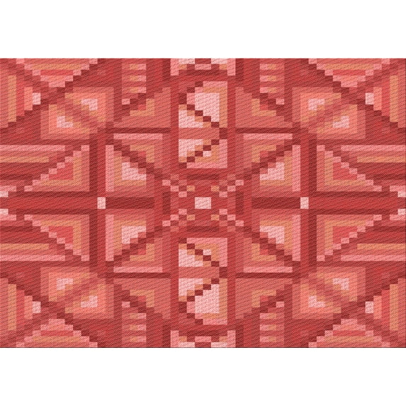 Ahgly Company Machine Washable Indoor Rectangle Transitional Red Area Rugs, 8' x 12'