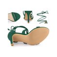 thumbnail image 2 of BLISSFUL STEP Stiletto High Heels Lace Up Sandals for Women Green 6, 2 of 6