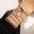 thumbnail image 4 of Bead Bracelet Set Stylish 5 Pcs/set Bracelet Set Chain Hoop Hollow Stainless Solid Color Bead Adjustable Extended Length Lightweight Lady Wrist, 4 of 8