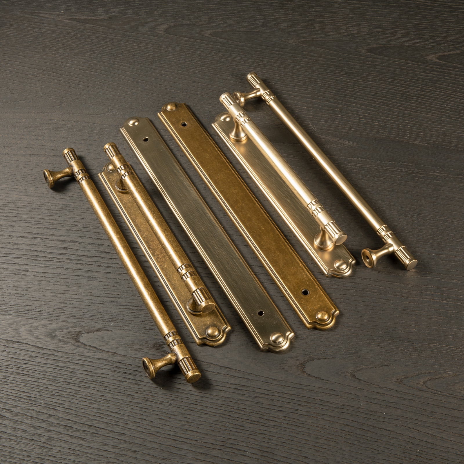 Goo-Ki Antique Brass Cabinet Handles with Backplate, Zinc Alloy 7.6''(192mm) Hole Centers Cabinet Drawer Pulls for Dresser,Wardrobe,Cupboard,Cabinet Hardware, 2 Pack