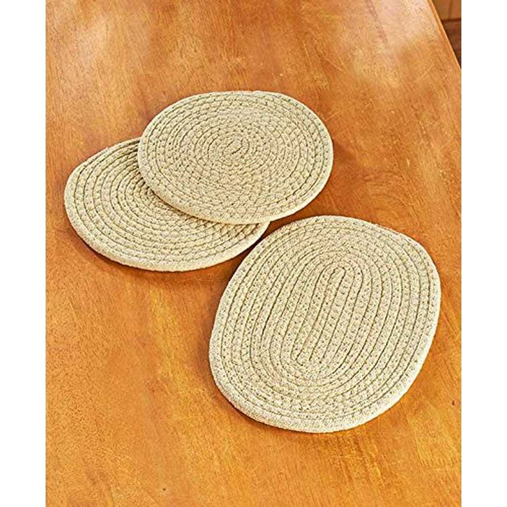 Set of 3 Fabric Trivets (Natural)