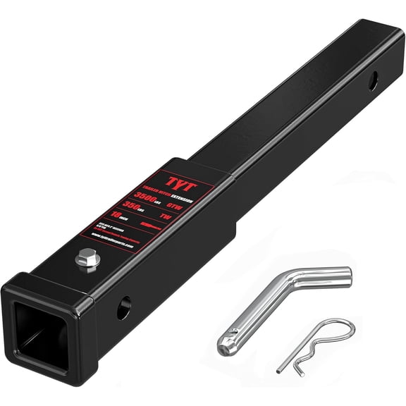 RONGTUO Trailer Hitch Extension 18", Fits 2-Inch Receiver, with 5/8" Advanced Hitch Pin, 3,500 lbs GTW / 350 lbs TW