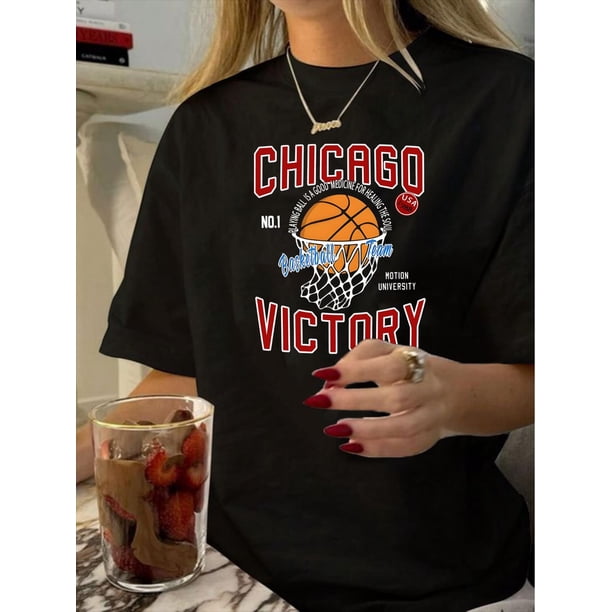 Women's Vintage-Inspired Geometric Print T-Shirt - Casual Crew Neck, Short Sleeve, Polyester Blend, Machine Washable - Chic Summer Top