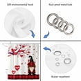 thumbnail image 3 of Red Gnomes Valentines Day Shower Curtain Set - Standard 72" x 72" Washable Bathtub Curtain with 12 Hooks, Love Heart Tree Roses Plaid Waterproof Fabric Shower Curtains for Bathroom/Bathtub Décor, 3 of 6